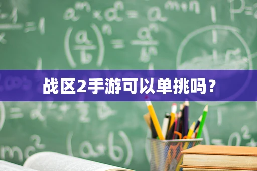 战区2手游可以单挑吗？