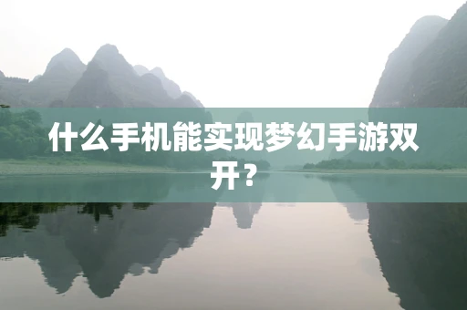 什么手机能实现梦幻手游双开？