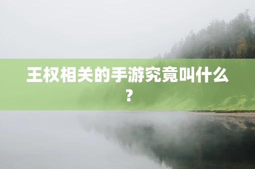 王权相关的手游究竟叫什么？